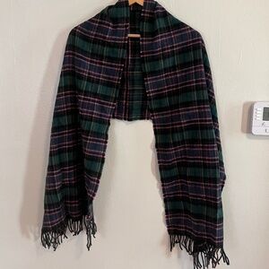 J Crew Italian Wool Plaid Scarf